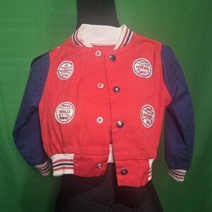 70's Vintage GENERAL Product Co. Red and Navy Kids' Baseball Patch Jacket
